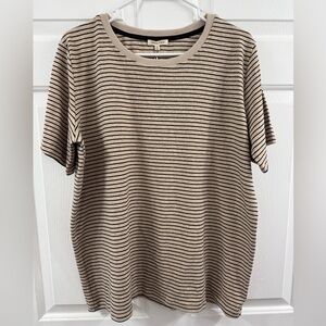 Tea n Rose Tan and Black Striped Tee